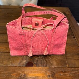 Liz Claiborne Pink Crocodile-Embossed Tote
